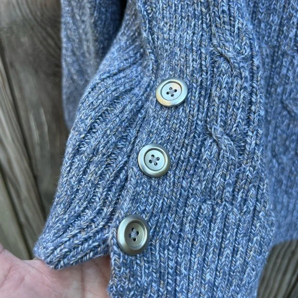 TALBOTS Marled Ribbed Cable Knit Cowl Turtleneck Women’s Medium - Picture 5 of 11